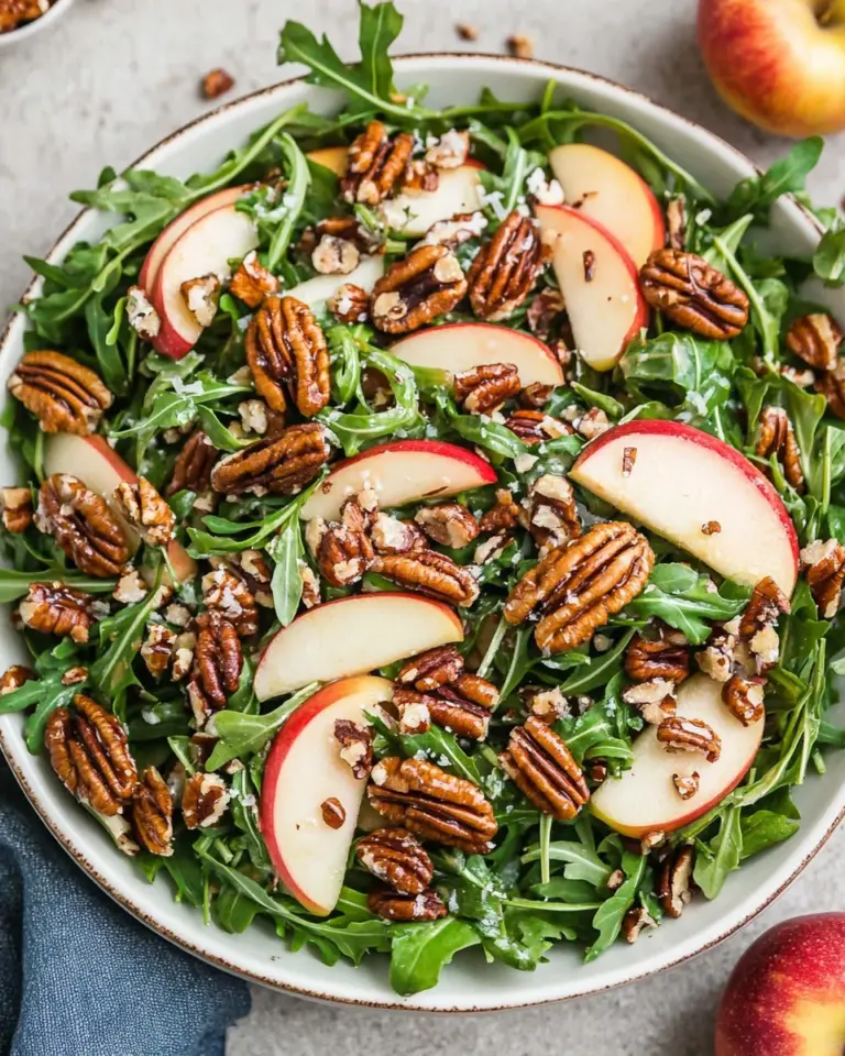 Apple Arugula Salad with Maple Pecans