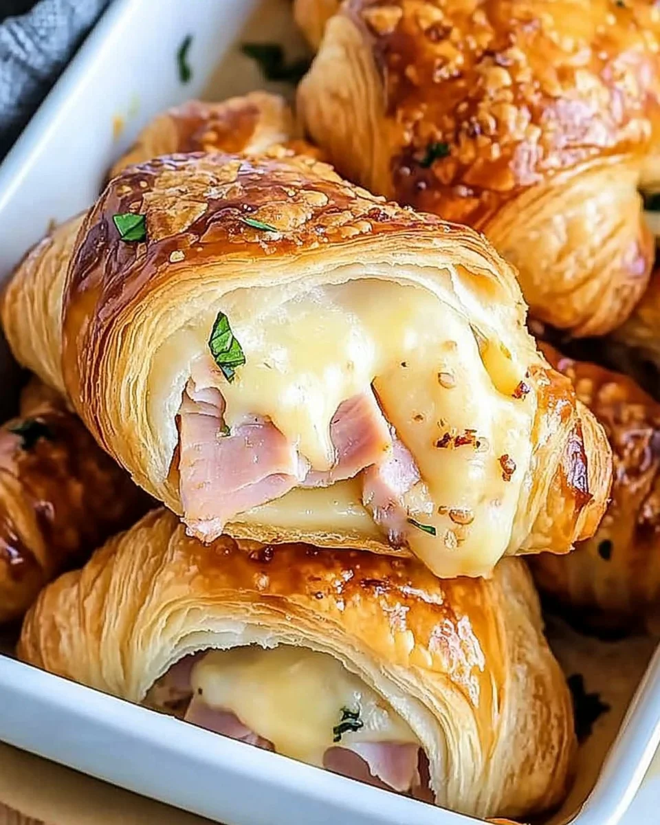 Baked Ham and Cheese Croissants Baked Ham and Cheese Croissants