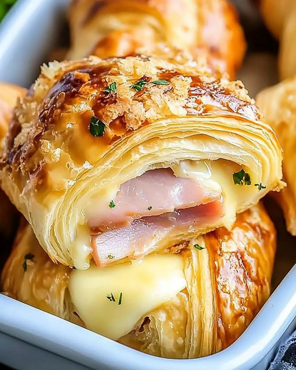 Baked Ham and Cheese Croissants Baked