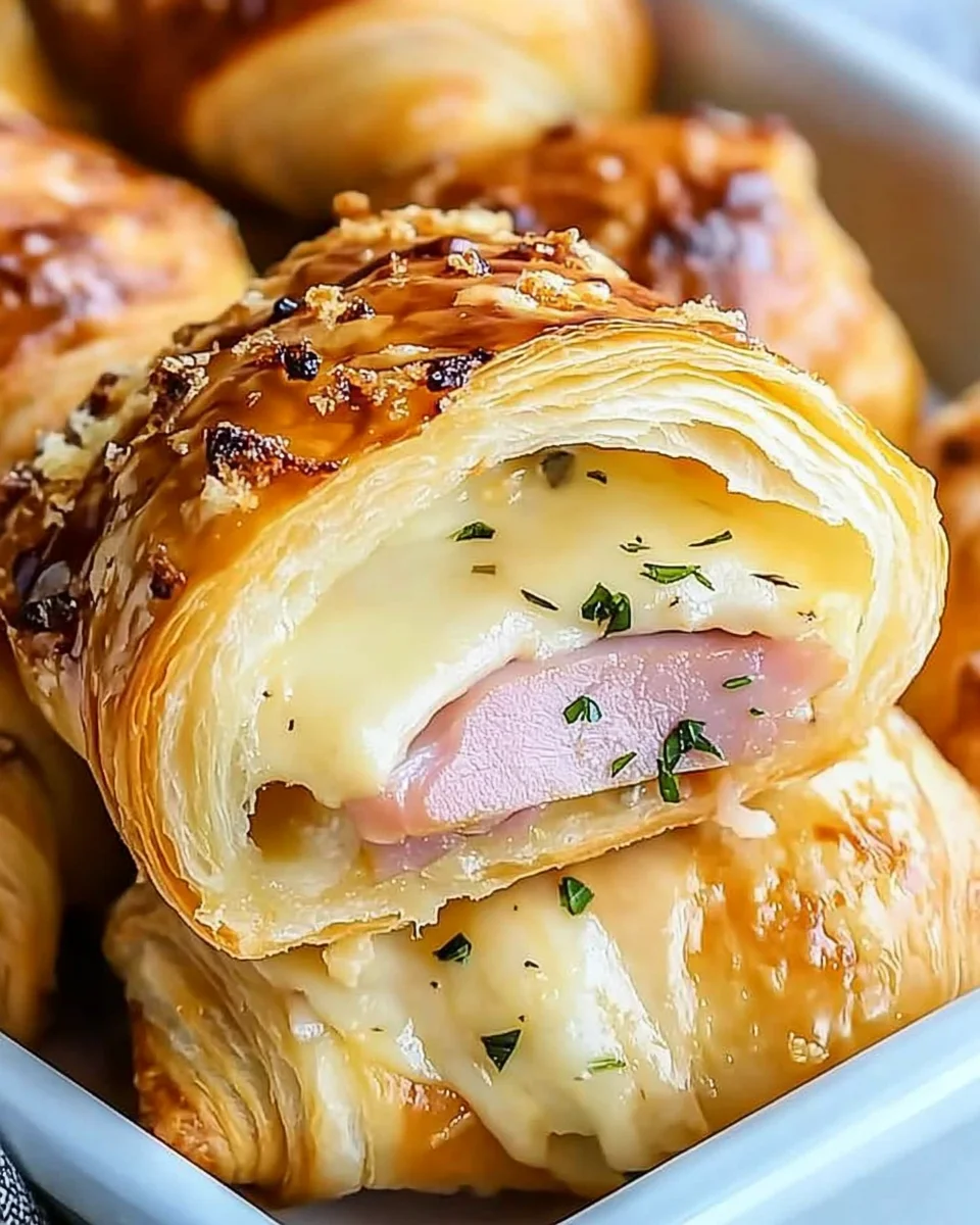 Baked Ham and Cheese Croissants Baked