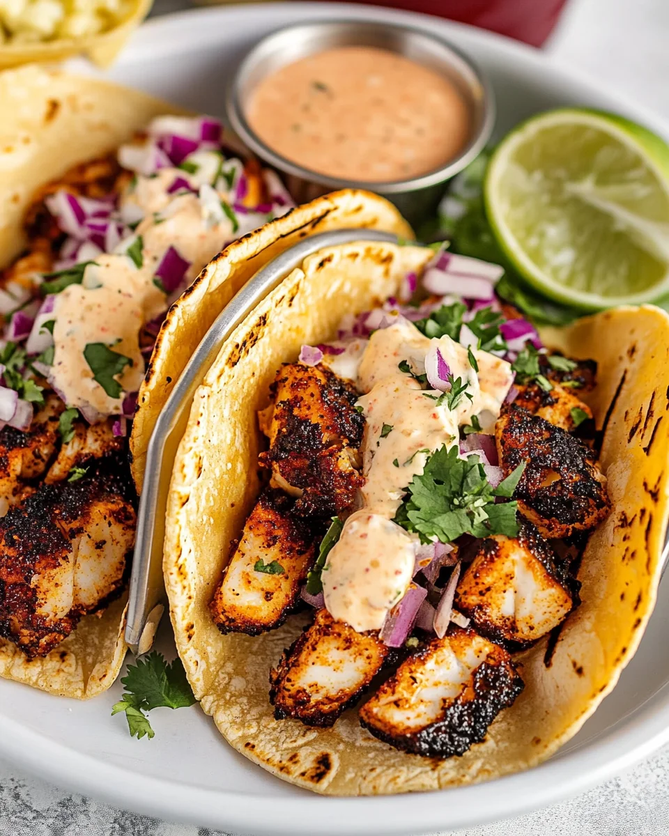 Blackened Fish Tacos Blackened