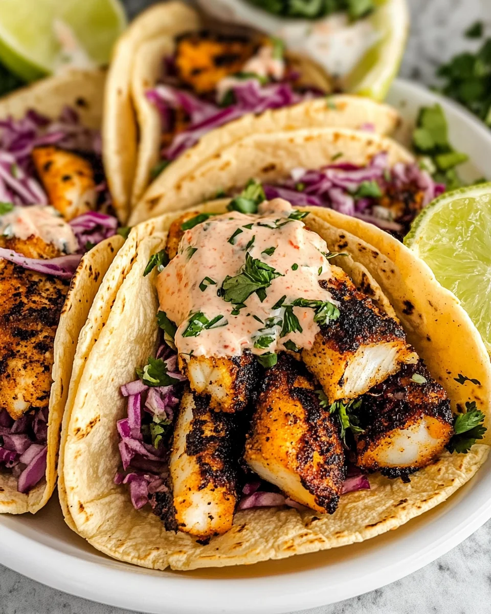 Blackened Fish Tacos Blackened