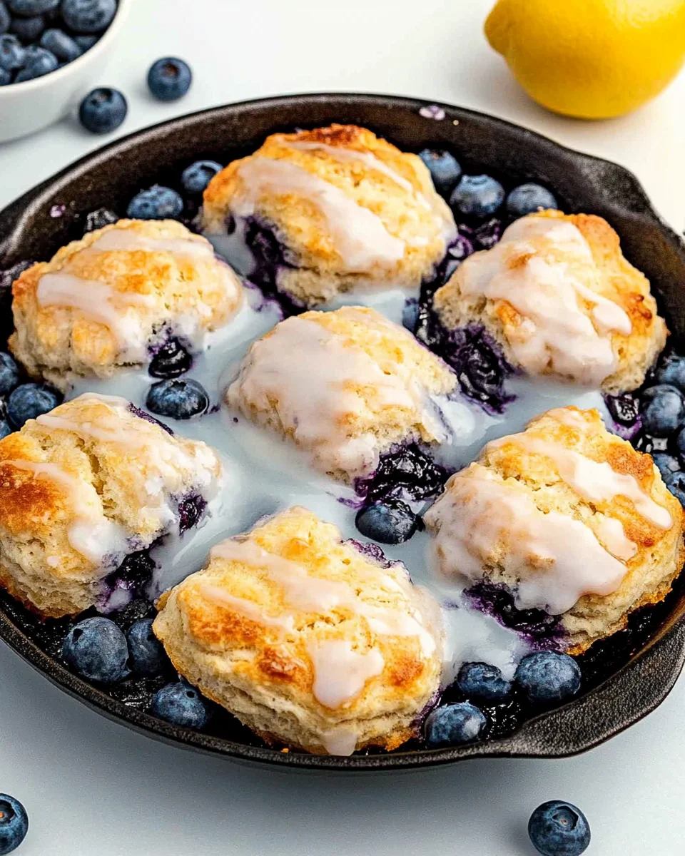 Blueberry Biscuits with Lemon Glaze Blueberry