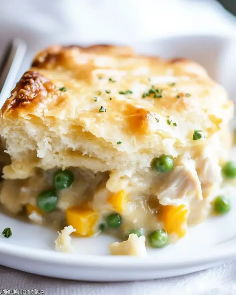 Cheddar Biscuit Topped Harvest Chicken Pot Pie