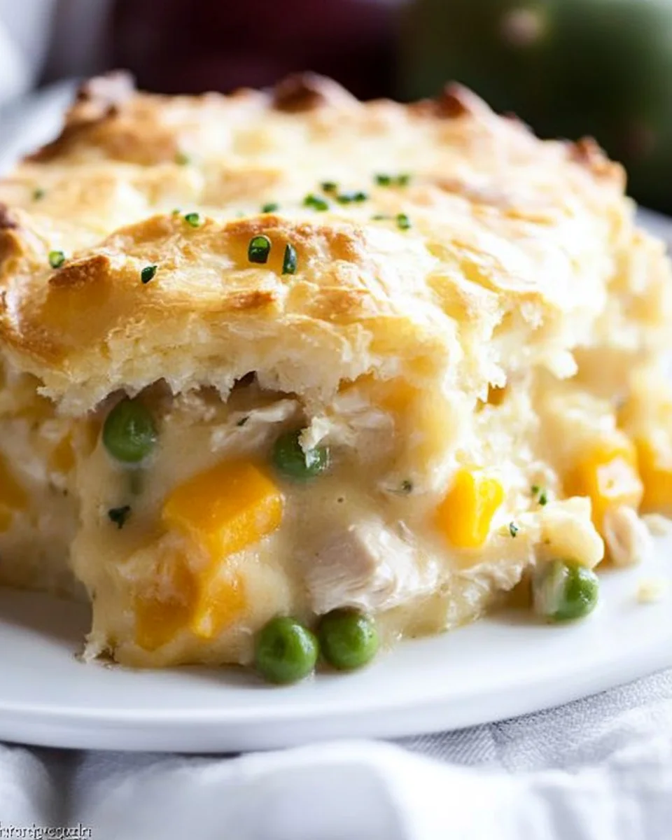 Cheddar Biscuit Topped Harvest Chicken Pot Pie Cheddar