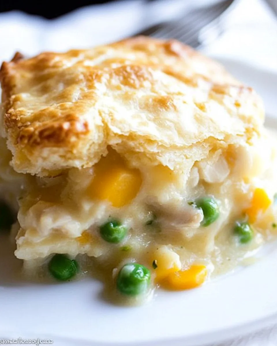 Cheddar Biscuit Topped Harvest Chicken Pot Pie Cheddar