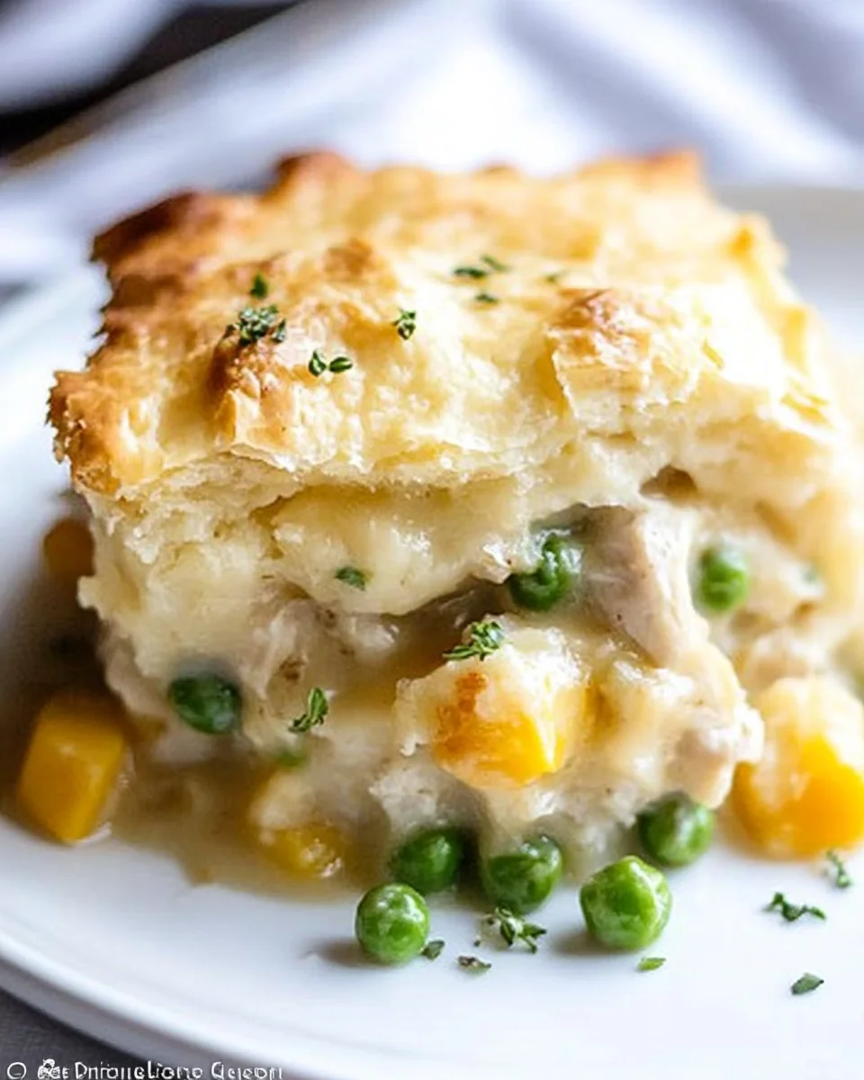 Cheddar Biscuit Topped Harvest Chicken Pot Pie Cheddar
