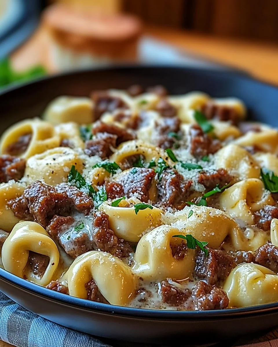 Cheesesteak Tortellini in Rich Provolone Sauce Cheesesteak