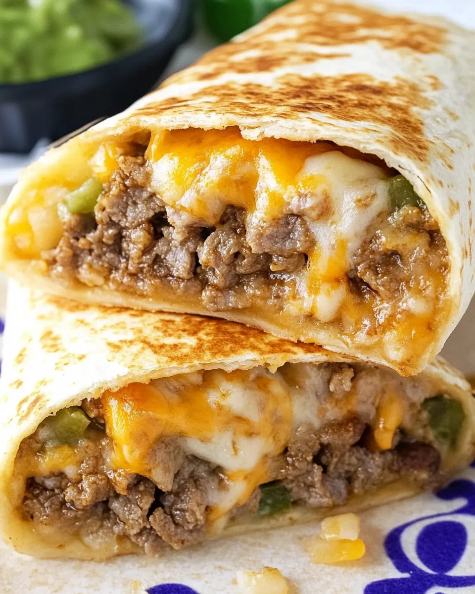 Cheesy Double Beef Burrito Cheesy