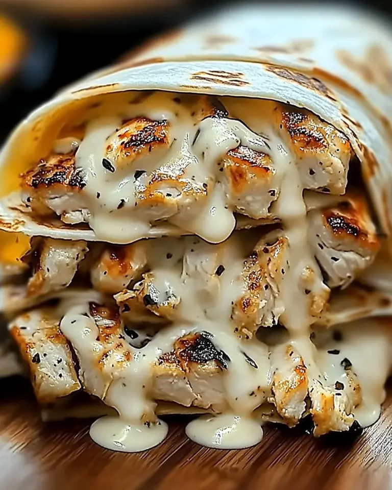 Cheesy Garlic Chicken Wraps
