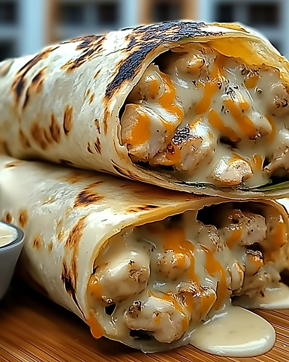 Cheesy Garlic Chicken Wraps Cheesy