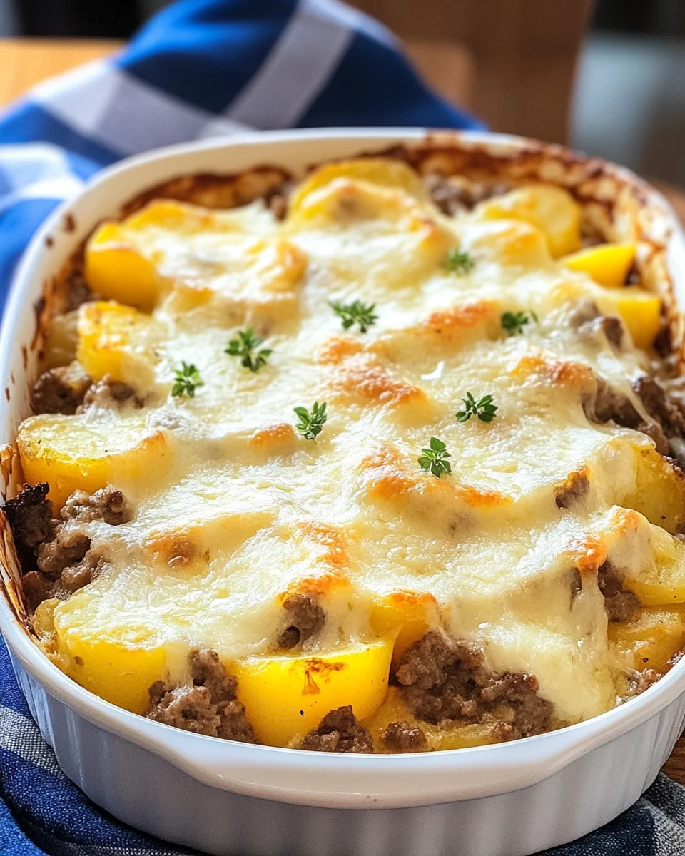 Cheesy Hamburger Potato Casserole Cheesy