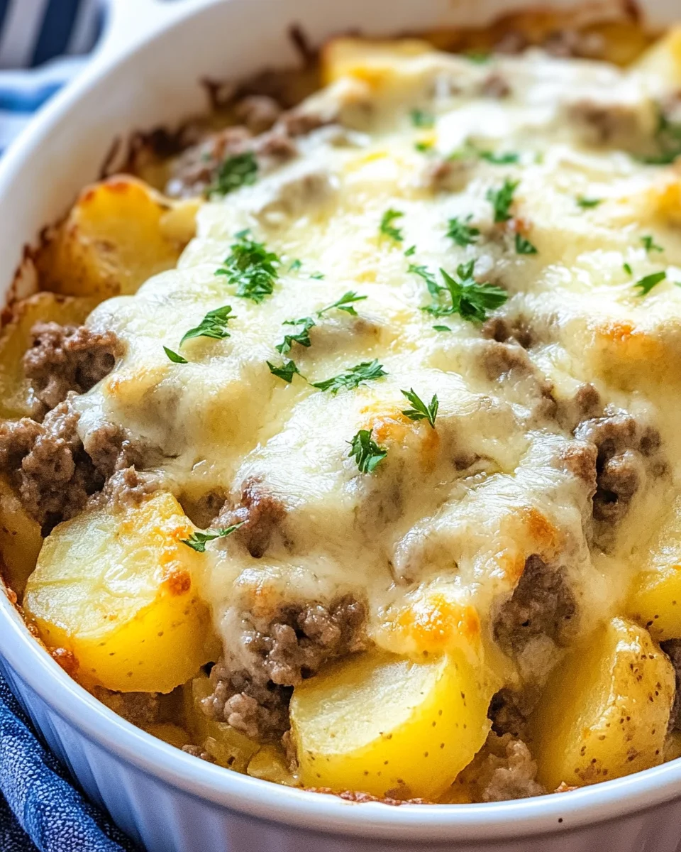 Cheesy Hamburger Potato Casserole Cheesy