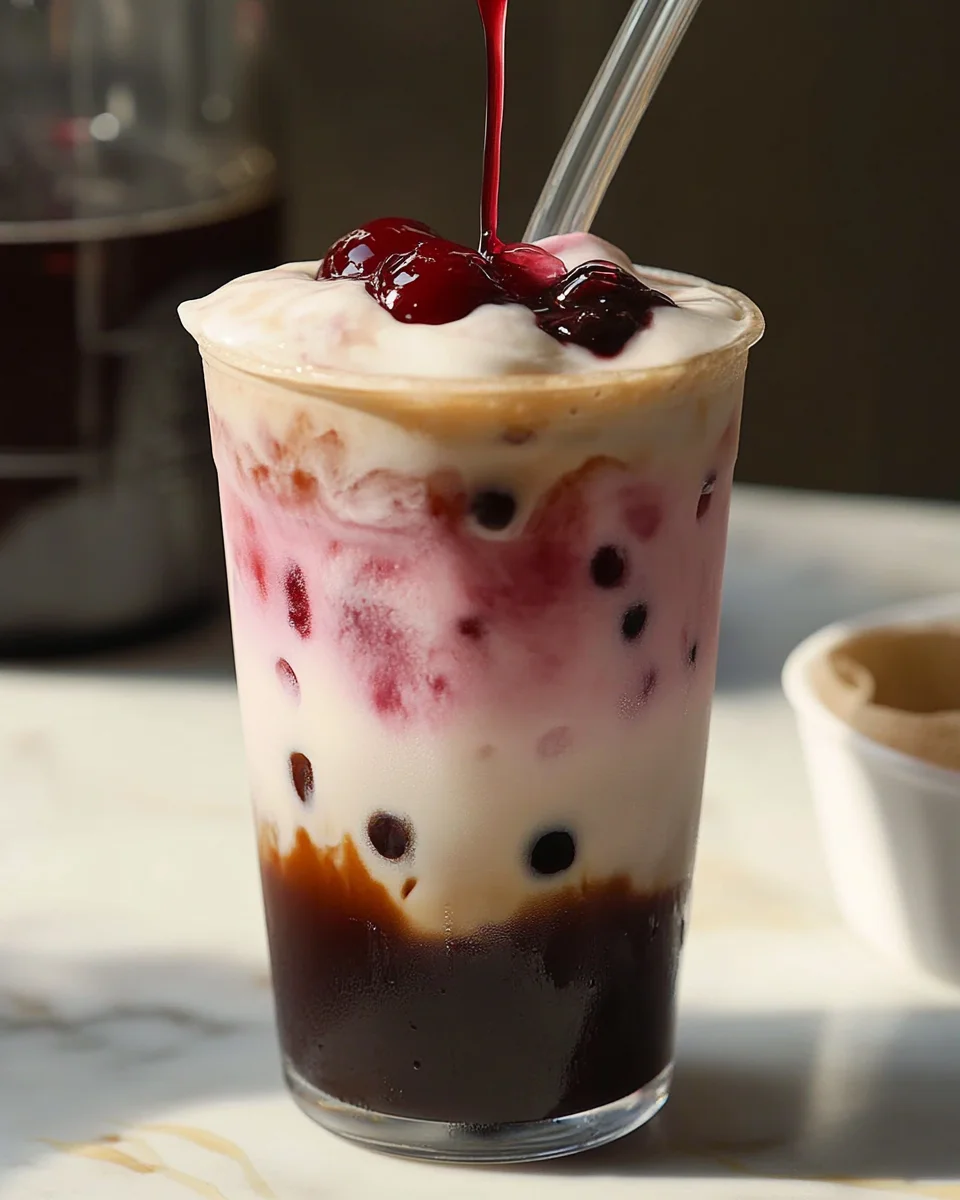 Cherry Vanilla Iced Latte Cherry