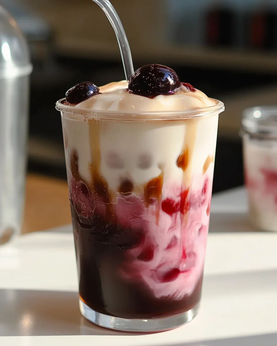 Cherry Vanilla Iced Latte Cherry