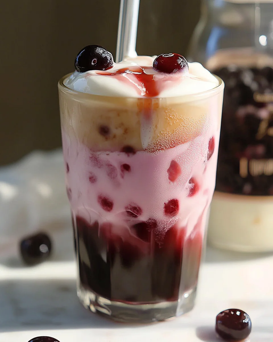 Cherry Vanilla Iced Latte Cherry