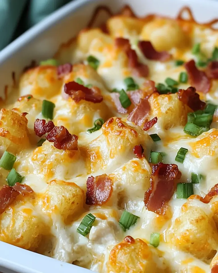 Chicken Bacon Ranch Tater Tot Casserole