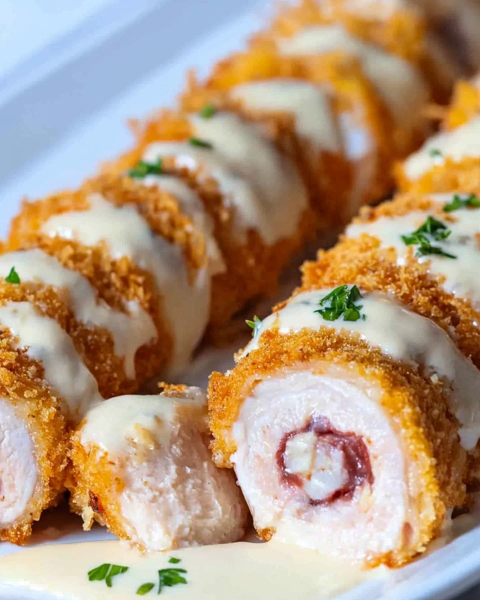 Chicken Cordon Bleu with Cheese Sauce Chicken