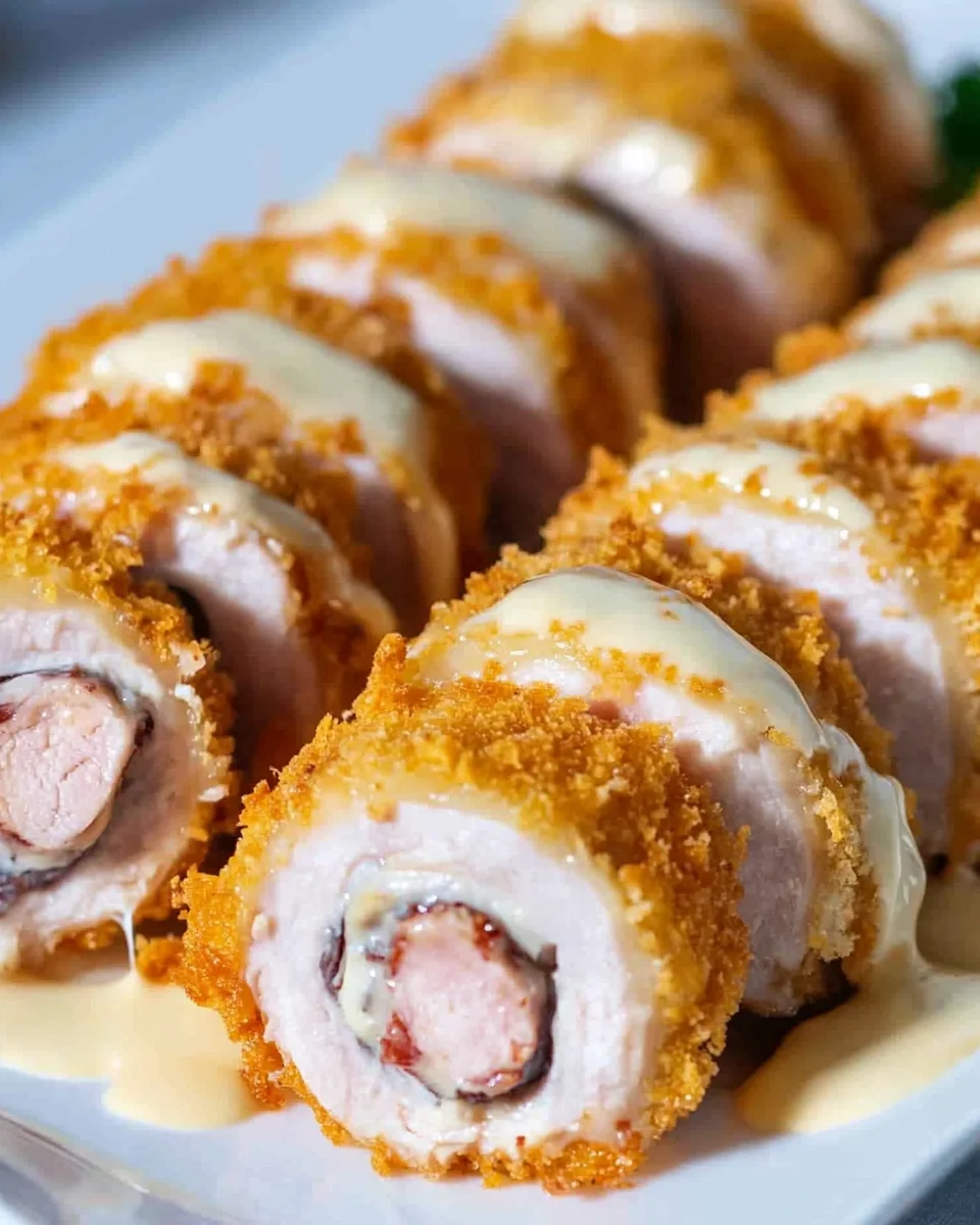 Chicken Cordon Bleu with Cheese Sauce Chicken