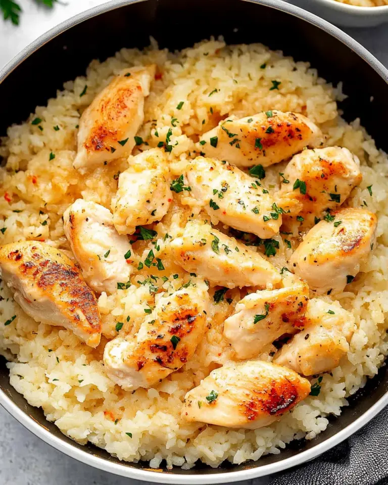Chicken Scampi with Garlic Parmesan Rice
