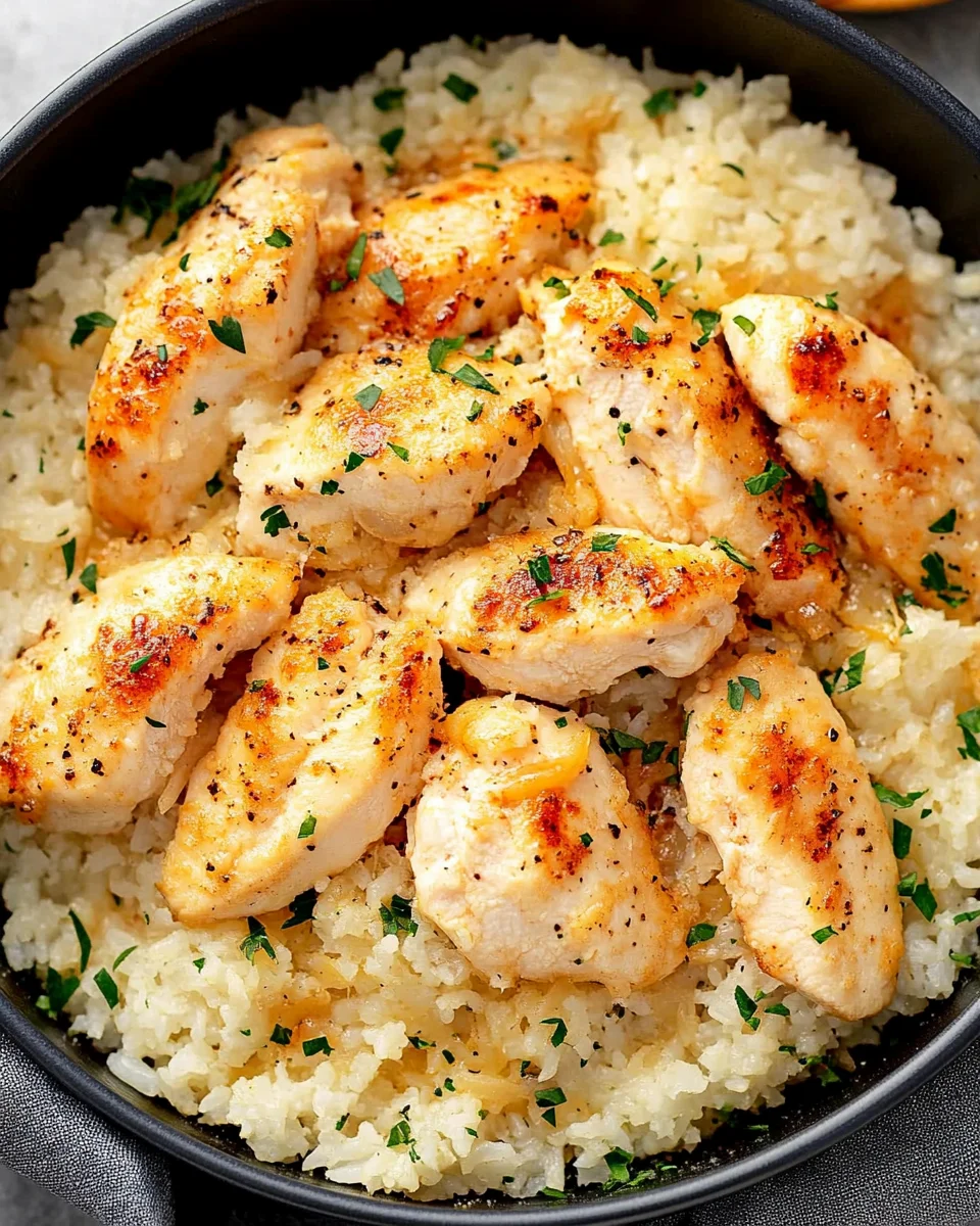 Chicken Scampi with Garlic Parmesan Rice Chicken
