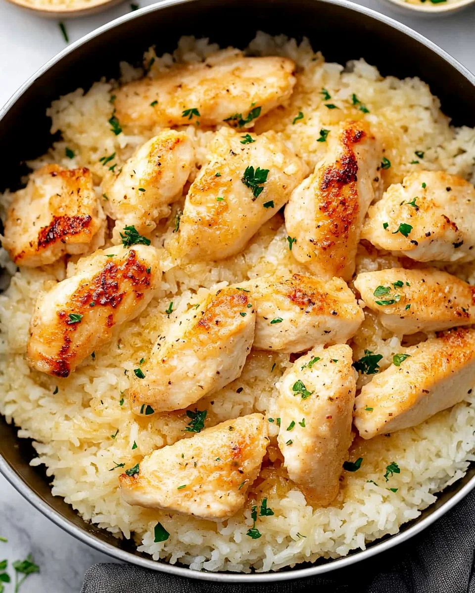 Chicken Scampi with Garlic Parmesan Rice Chicken