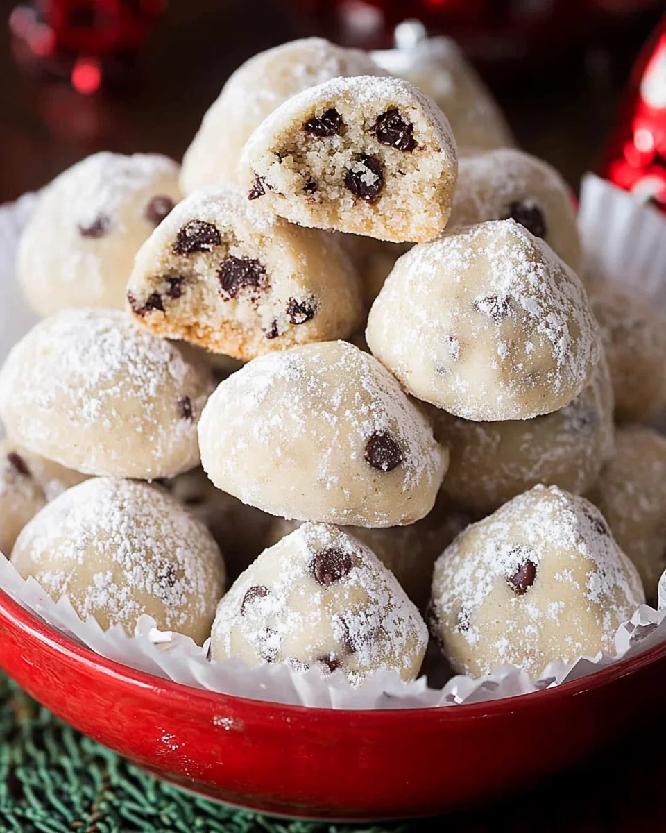 Chocolate Chip Snowball Cookies Chocolate