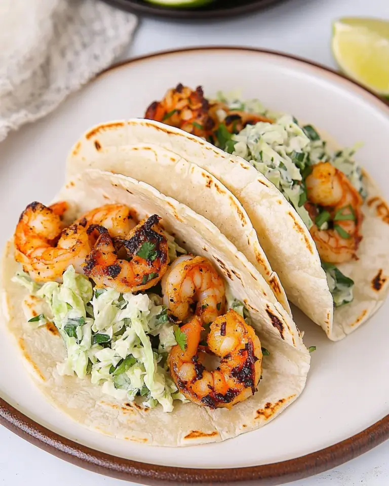 Cilantro Lime Shrimp Tacos with Creamy Slaw