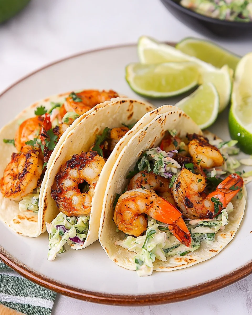 Cilantro Lime Shrimp Tacos with Creamy Slaw Cilantro