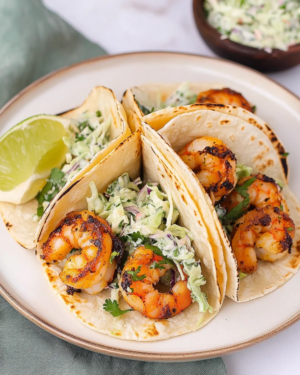Cilantro Lime Shrimp Tacos with Creamy Slaw Cilantro