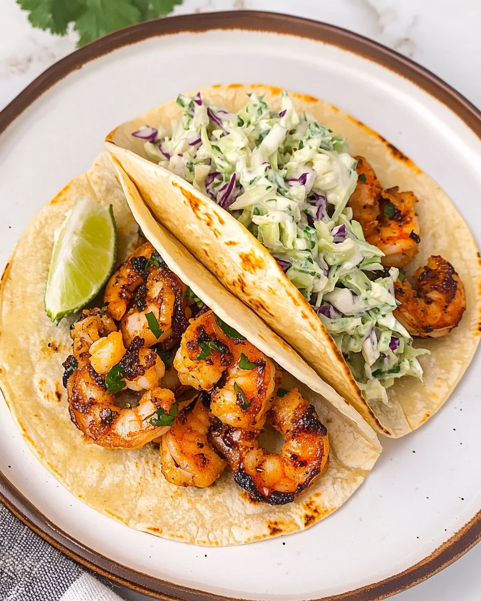 Cilantro Lime Shrimp Tacos with Creamy Slaw Cilantro