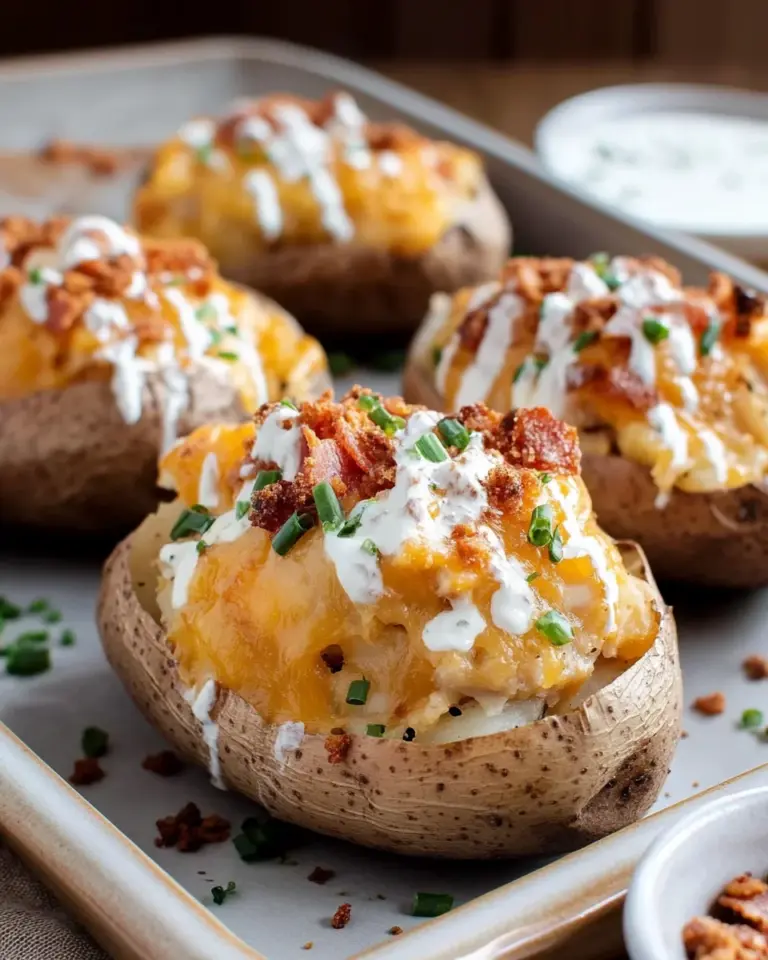 Crack Chicken Stuffed Baked Potatoes