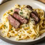 Creamy Garlic Parmesan Steak Pasta