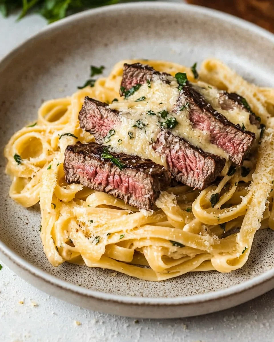 Creamy Garlic Parmesan Steak Pasta Creamy