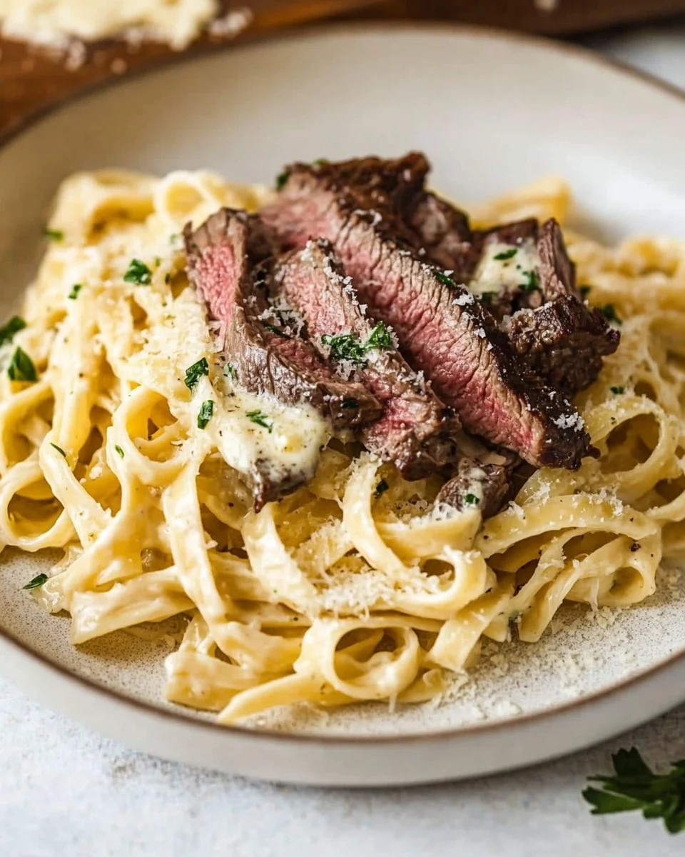 Creamy Garlic Parmesan Steak Pasta Creamy