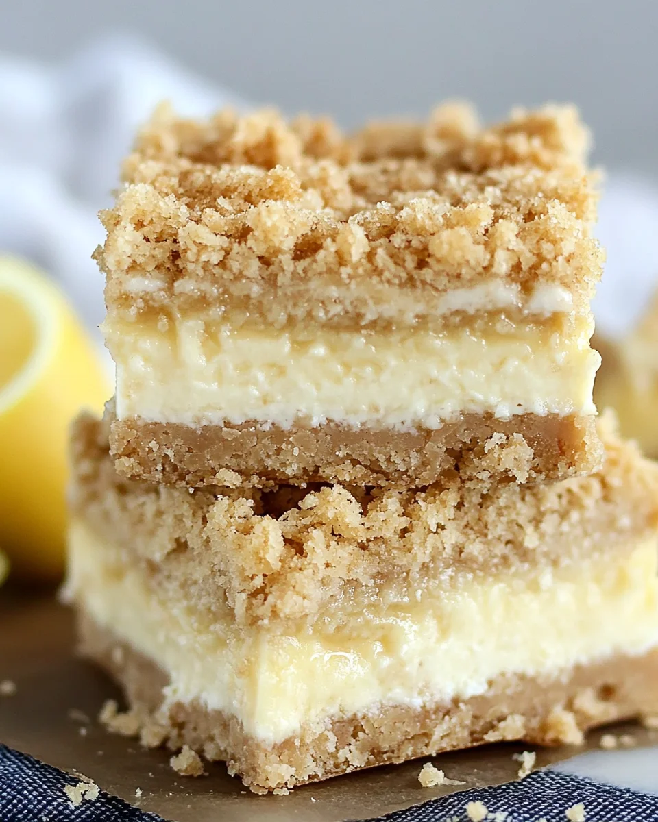 Creamy Lemon Cheesecake Crumb Bars 28 Creamy