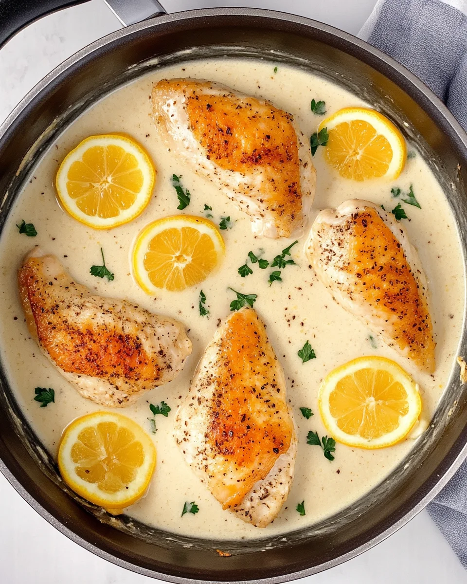 Creamy Lemon Pepper Skillet Chicken Creamy
