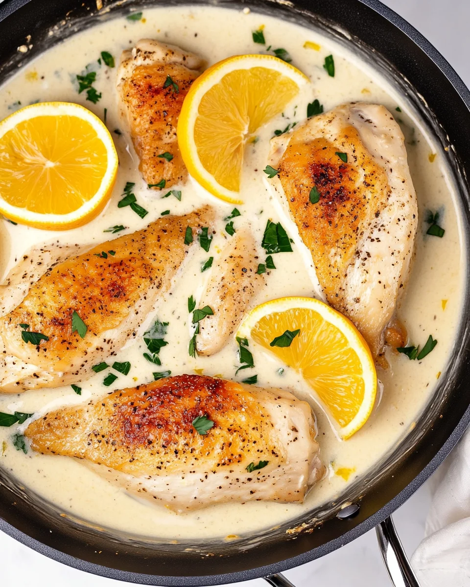 Creamy Lemon Pepper Skillet Chicken Creamy