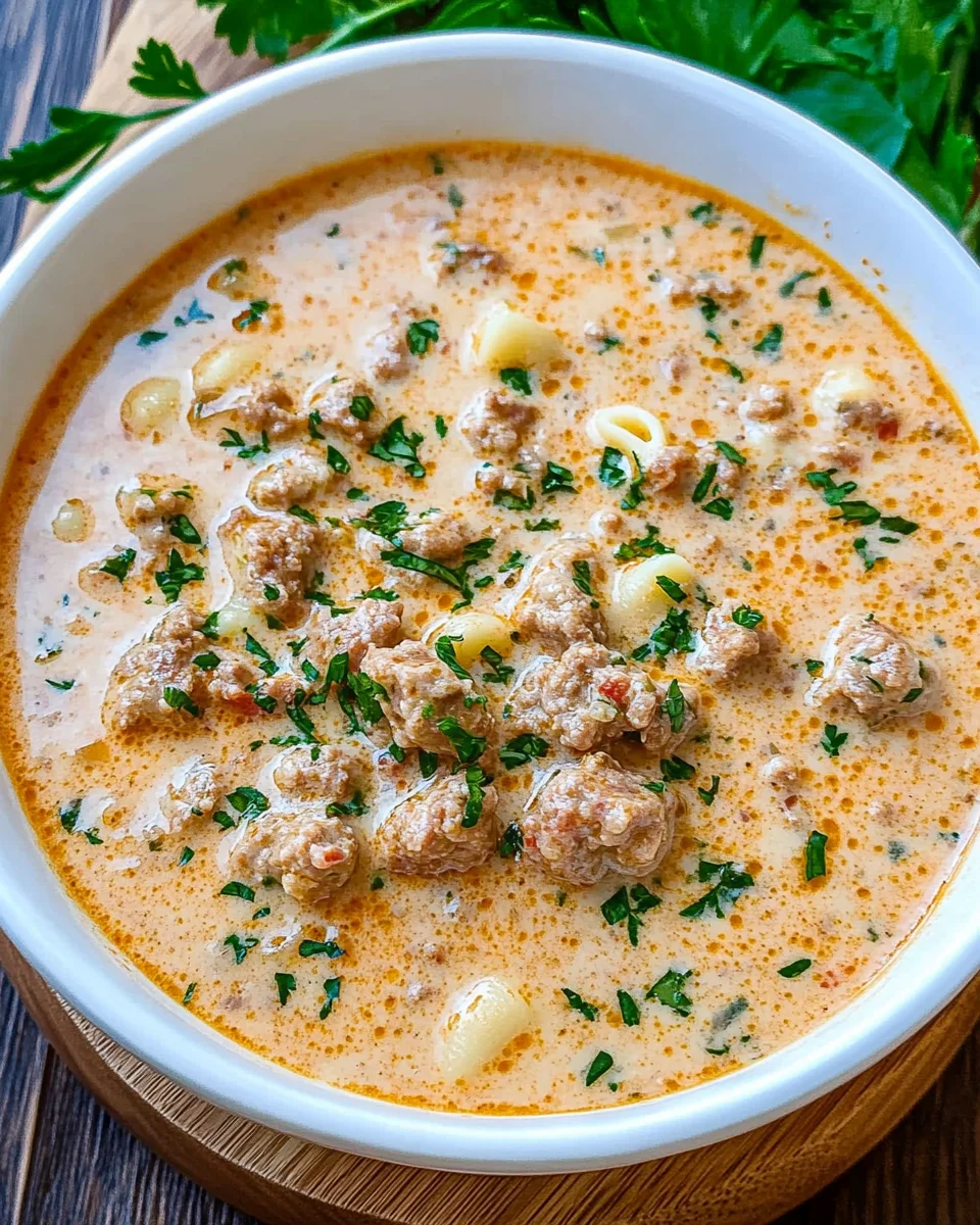 Creamy Parmesan Italian Sausage Ditalini Soup Creamy