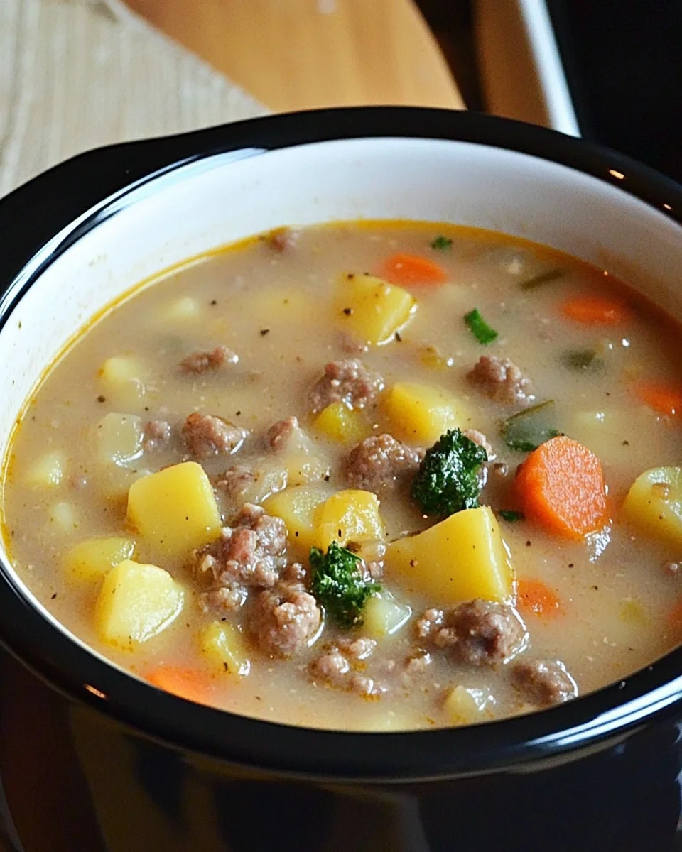 Crock Pot Hamburger Potato Soup Crock