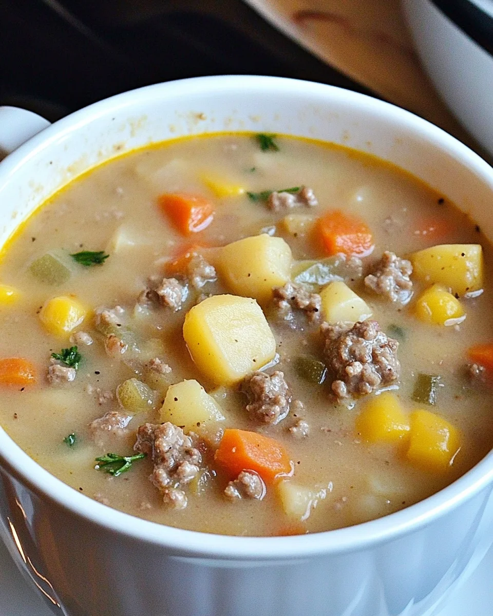 Crock Pot Hamburger Potato Soup Crock