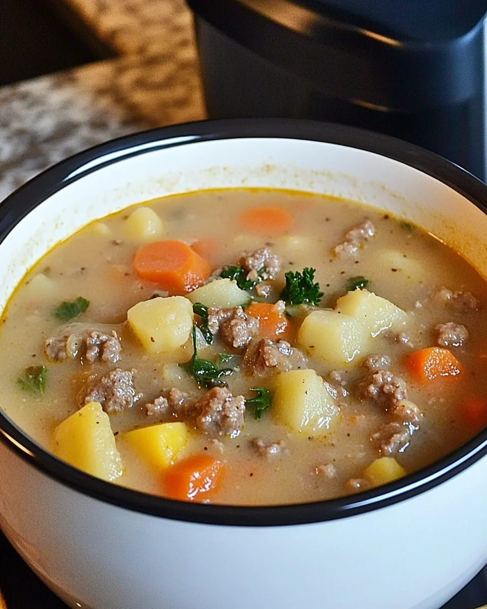 Crock Pot Hamburger Potato Soup Crock