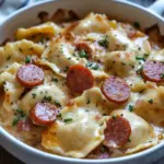 Crockpot Pierogi Casserole with Kielbasa