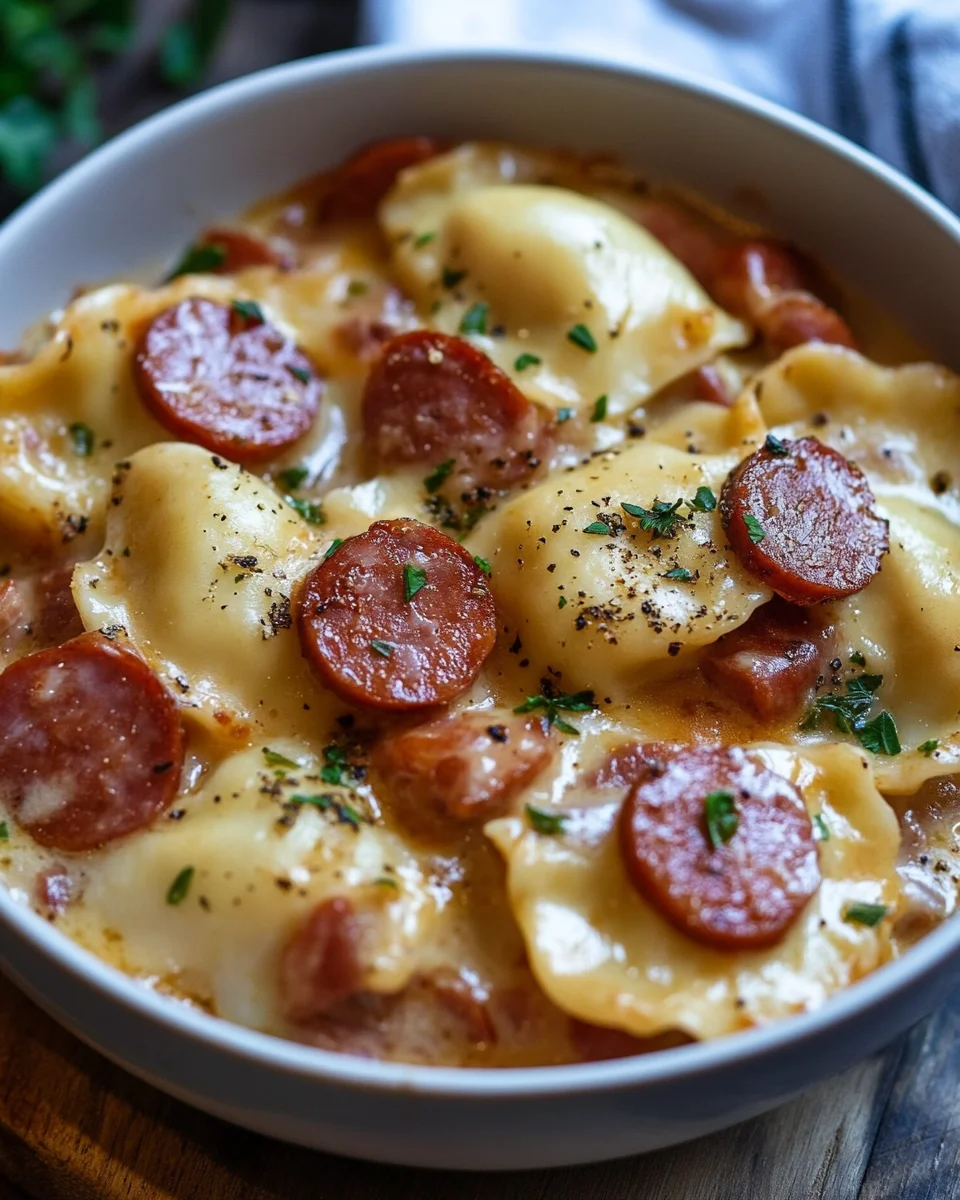 Crockpot Pierogi Casserole with Kielbasa Crockpot