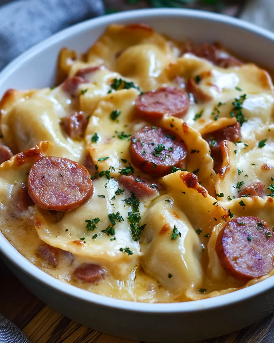 Crockpot Pierogi Casserole with Kielbasa Crockpot