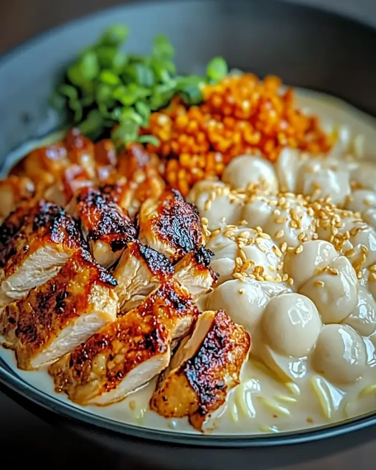 Fiery Chicken Ramen with Creamy Garlic Sauce
