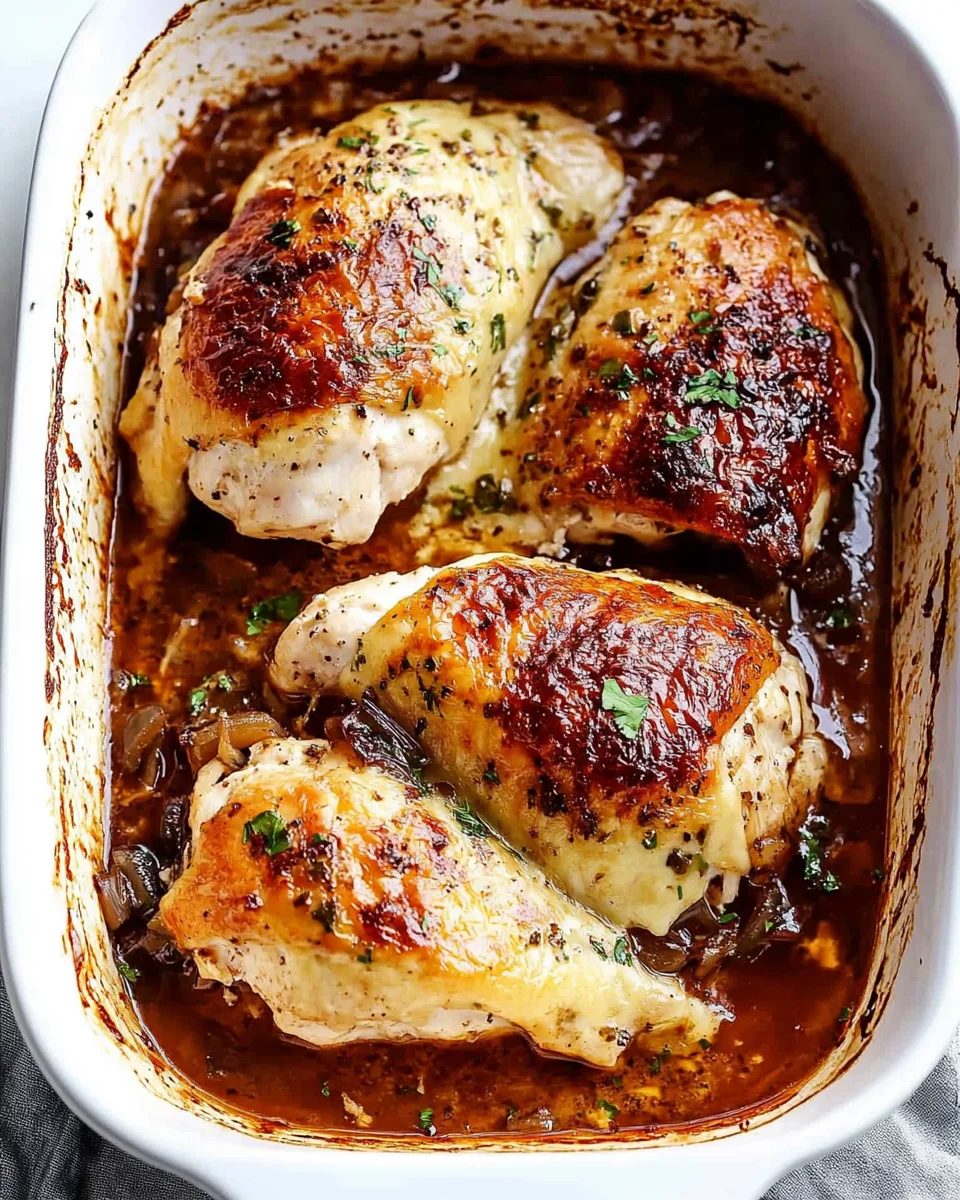 French Onion Stuffed Chicken Casserole French