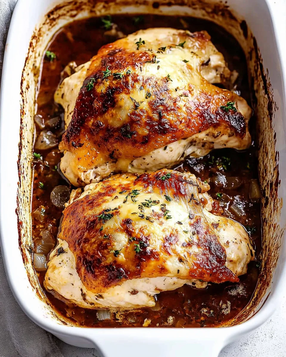 French Onion Stuffed Chicken Casserole French