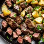 Garlic Butter Steak Bites and Potatoes