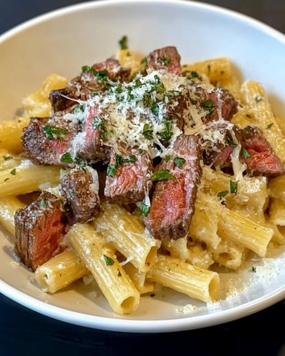 Garlic Parmesan Steak Pasta Garlic